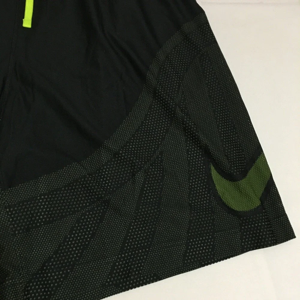 Nike Men's Flyknit Football Soccer Shorts Size 2XL Black Green Mesh